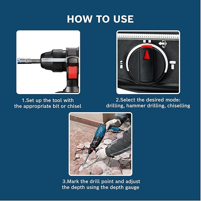 Bosch GBH 2‑28 DV 850W 28mm SDS+ Rotary Hammer - Tools Warehouse