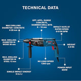 Bosch GBH 2‑28 DV 850W 28mm SDS+ Rotary Hammer