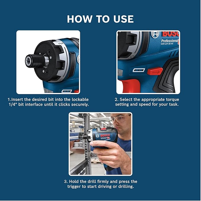 Bosch GSR 12V‑35 HX Heavy Duty Cordless Screwdriver - Tools Warehouse