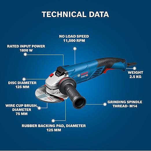 Bosch GWS 18-125 L Heavy Duty Electric Angle Grinder - Tools Warehouse