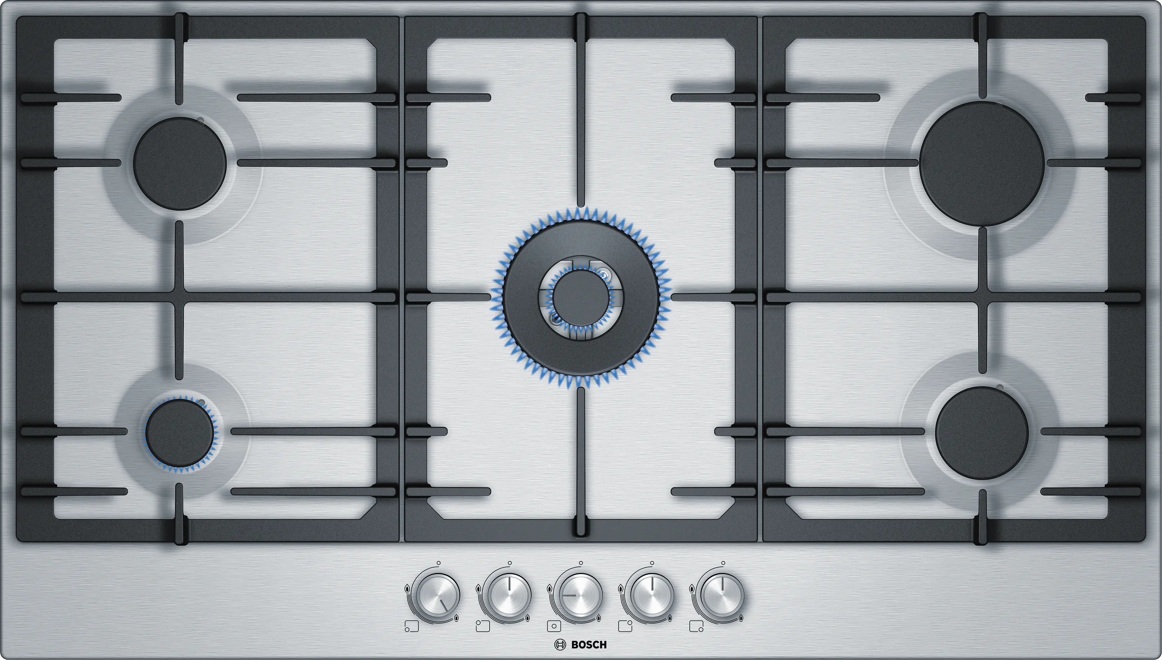 Bosch Global Pro Stainless Steel Gas Hob 90cm 5 Burners PCQ9B5O90I