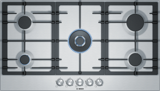 Bosch Global Pro Stainless Steel Gas Hob 90cm 5 Burners PCQ9B5O90I