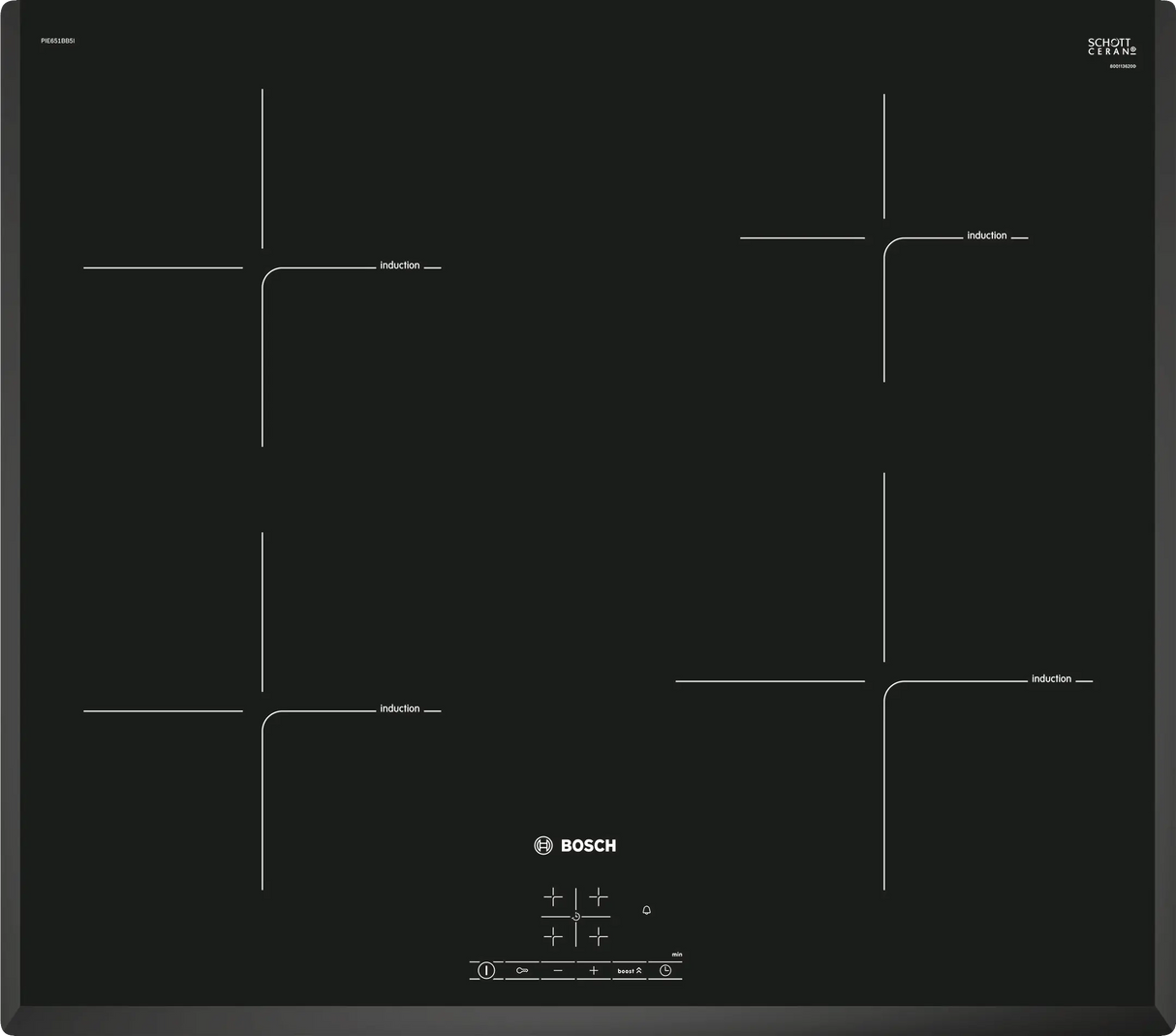 Bosch Induction Cooktop 60cm 4 Zones PIE651BB5I