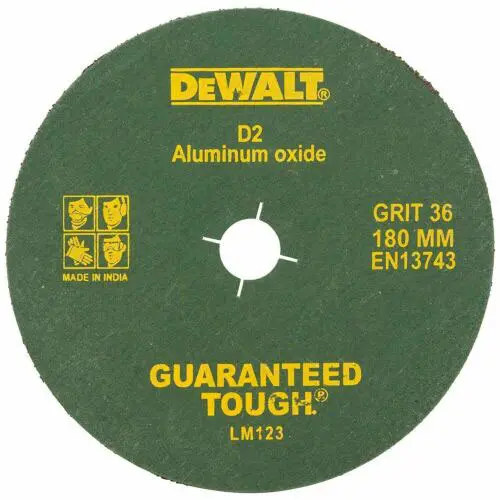 Dewalt 180 mm 36 Grit Aluminium Oxide Fiber Sanding Disc, D2-IN (Pack of 25)