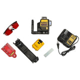 DeWalt 12V XR 3x360 Cross Line Red Laser 1x2Ah