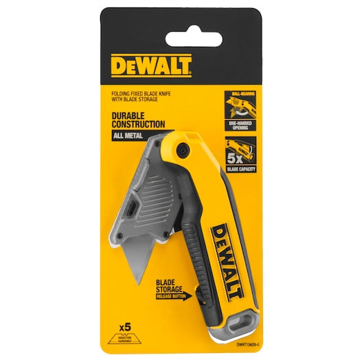 Dewalt 61 mm Folding Fixed Blade Utility Knife With 5 Replaceable Blades