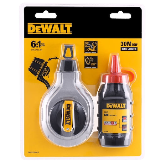 Dewalt 30 Mtr Chalk Reel with Red Chalk