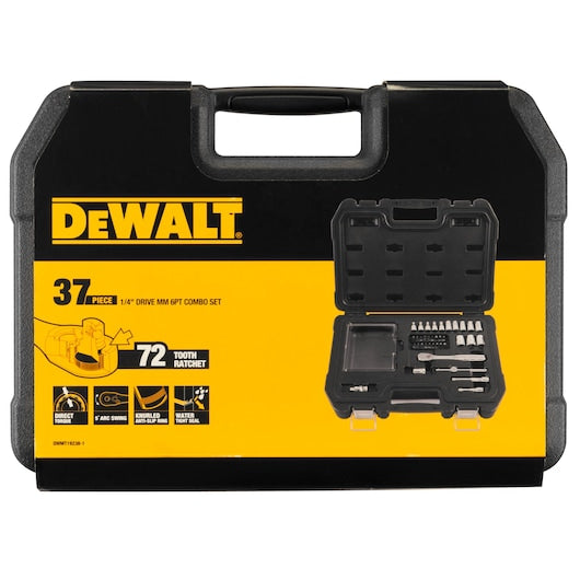 Dewalt 37 Pcs 1/4 Inch Sq. Drive 6 Pt Socket Set