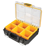 Dewalt Toughsystem 2.0 Half Width Clear Lid Deep Organiser With 6 Removable Deep Cups & 10 Kg Load Capacity