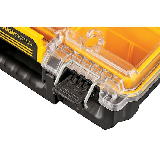 Dewalt Toughsystem 2.0 Half Width Clear Lid Deep Organiser With 6 Removable Deep Cups & 10 Kg Load Capacity