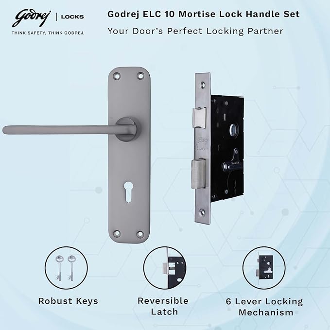 ELC 10 6 Lever Mortise Lock Matte Black Model 5015