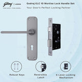 ELC 10 6 Lever Mortise Lock Matte Black Model 5015