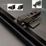 Ebco Aluminium Profile 3D Hinge Linear Mount Plate Titanium Finish – (Set of 2)