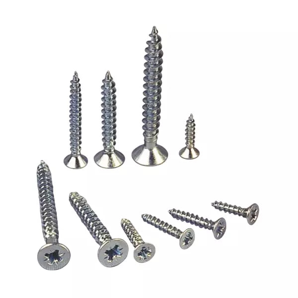 Ebco Pozi Recess CSK Head Chipboard Screw - 3.5 × 16 mm, Nickel Plated, 100pc