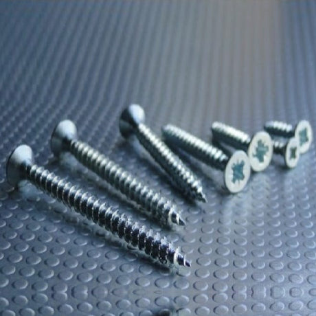 Ebco Pozi Recess CSK Head Screw with SAW-THREAD - Zinc Plated White