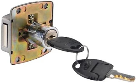 Ebco SecuRite Cupboard Lock Black (with Plastic Capped Dimple Keys)