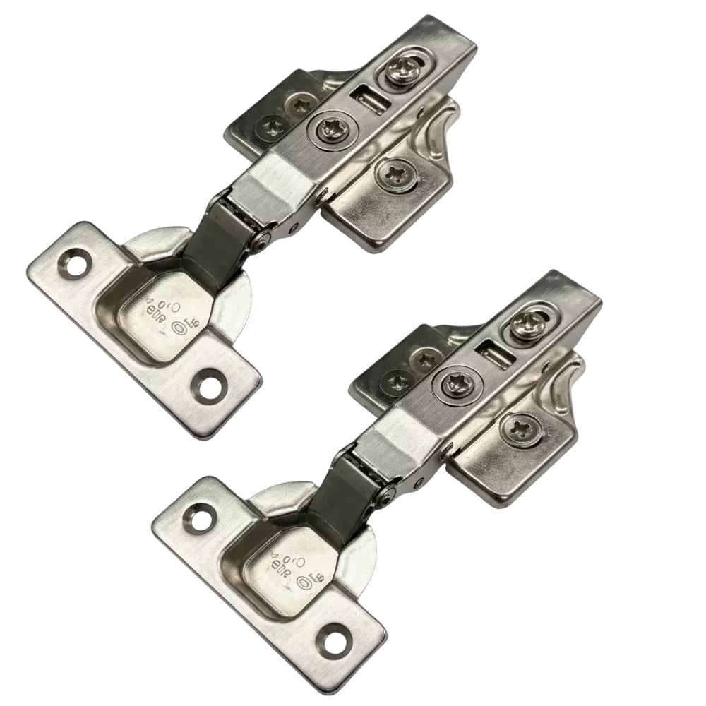 Ebco Slow Motion ‘S’ Click-On Hinge 3D Mount Plate (Set of 2) - Nickel plated