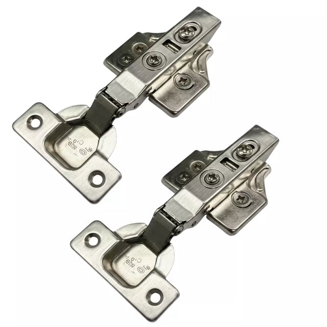 Ebco Slow Motion ‘S’ Click-On Hinge 3D Mount Plate (Set of 2) - Nickel plated