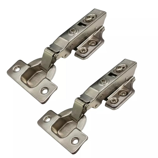 Ebco Slow Motion 'S' Click-On Hinge with 4-Hole Plate (Set of 2) - Nickel Plated