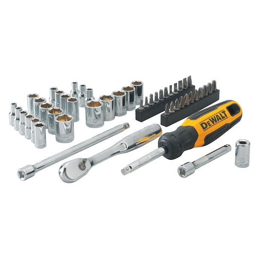 Dewalt 50 Pcs 1/4 Inch Sq. Drive 6 Pt Nano Socket Set