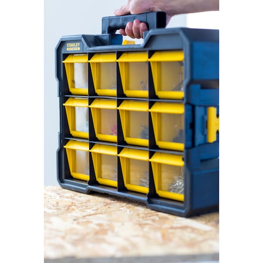 Stanley 18 Inch FatMax Portable Flip Bin Organizer With 7 Kg Load Capacity