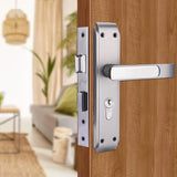 GLORIA 200mm Door Handle Set 1CK with Victor Cylinder – Satin Steel (3130)