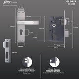 Godrej Gloria 200 mm Door Handle Set 1CK with Victor Cylinder