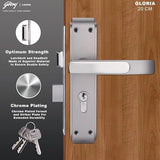 GLORIA 200mm Door Handle Set 1CK with Victor Cylinder – Satin Steel (3130)