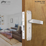 GLORIA 240mm Door Handle Set 1CK with Victor Cylinder – Satin Steel (3126)