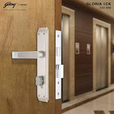 GLORIA 240mm Door Handle Set 1CK with Victor Cylinder – Satin Steel (3126)