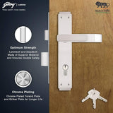 GLORIA 240mm Door Handle Set 1CK with Victor Cylinder – Satin Steel (3126)