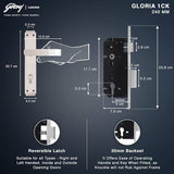 Godrej GLORIA 240 mm Door Handle Set 1CK with Victor Cylinder