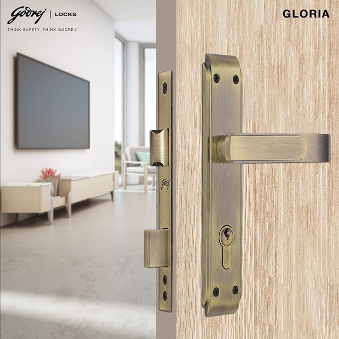GLORIA 240mm Door Handle Set 2C with Victor Cylinder – Antique Brass (3125)