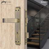 GLORIA 240mm Door Handle Set 2C with Victor Cylinder – Antique Brass (3125)