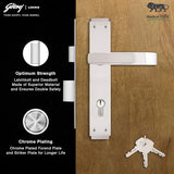 GLORIA 240mm Door Handle Set 2C with Victor Cylinder – Satin Steel (3124)