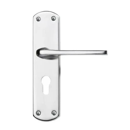 EM02 200mm Door Handle Set 2C - Satin Steel (7695)