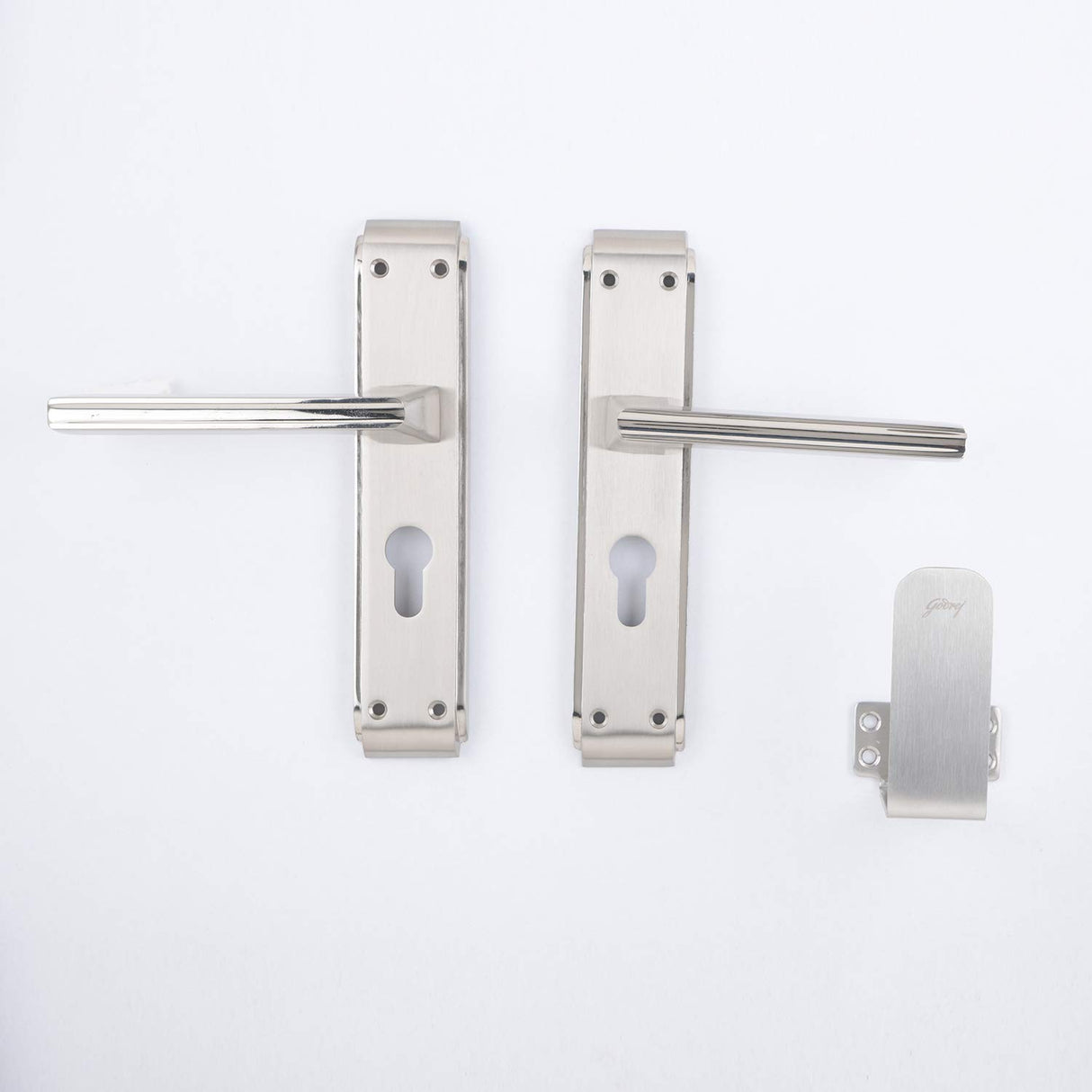 Godrej NEH08 240mm Door Handle Set 2C - Satin Steel