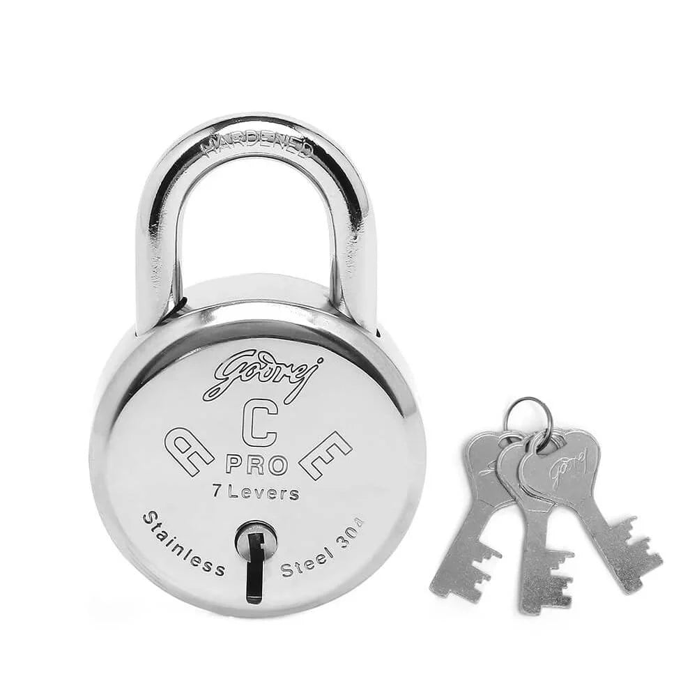 Godrej Ace pro SS 304 padlock - Satin Steel(3 Keys)