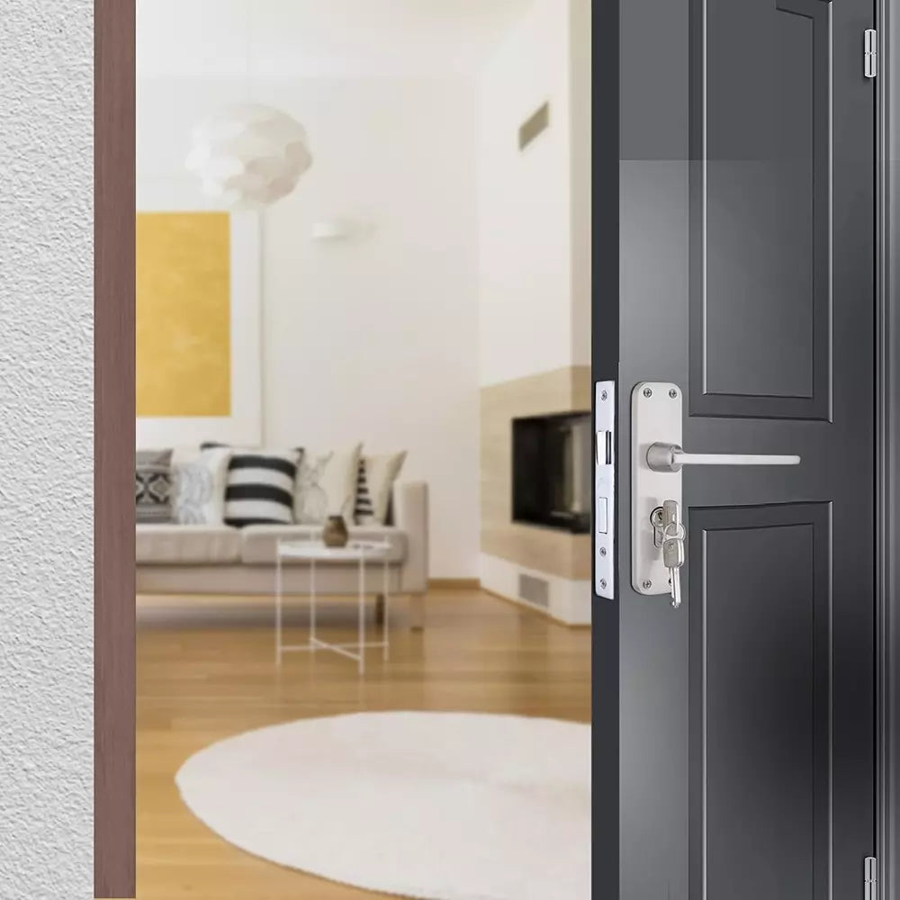 Godrej BM10 175mm Door Handle Set 1CK Satin Steel