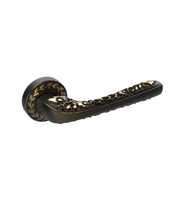 Godrej Arsa Bel Smart Ethnic Rose Door Handle - Antique Brass Finish
