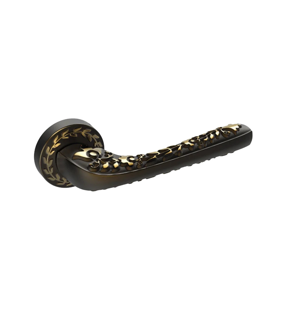 Godrej Arsa Bel Smart Ethnic Rose Door Handle - Antique Brass Finish
