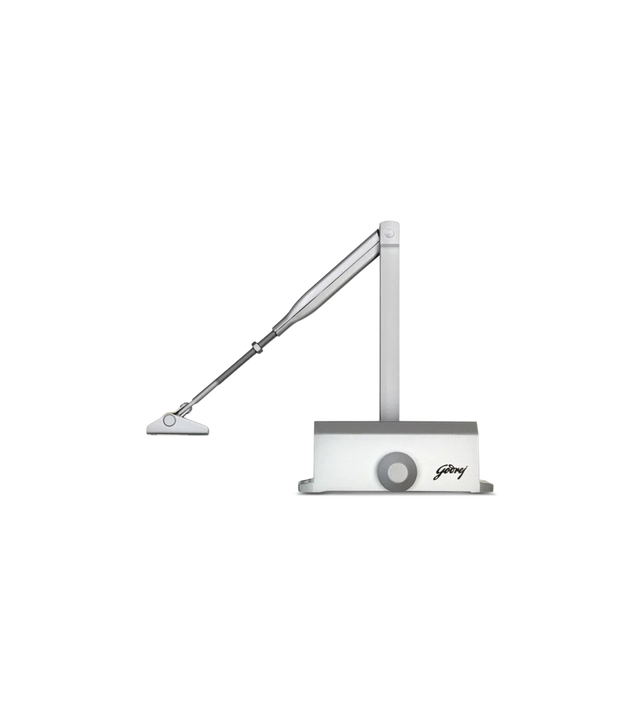 Godrej Surface Mounted C102 Door Closer Single Speed - 60Kg Capacity, Silver Finish