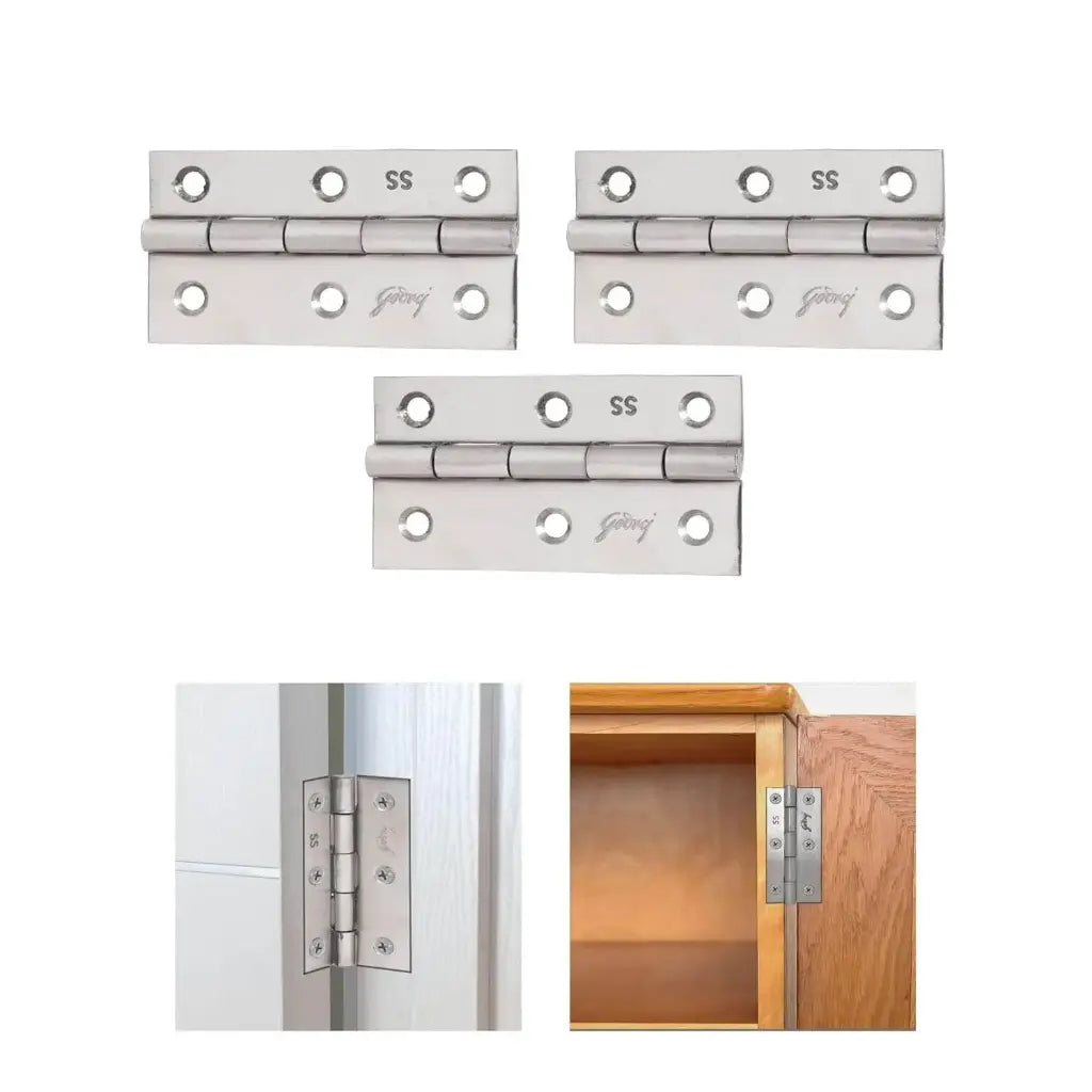 Godrej Plain Joint Door Hinge - Stainless Steel