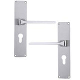 Godrej EVA 190 mm Door Handle Set 1CK (Brass) Satin Steel (2272)