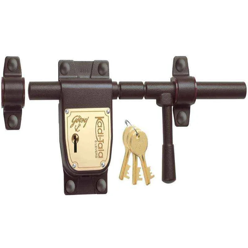 Godrej Kadi-Tala 6 Levers Lock (3 Keys) - Textured Brown Finish