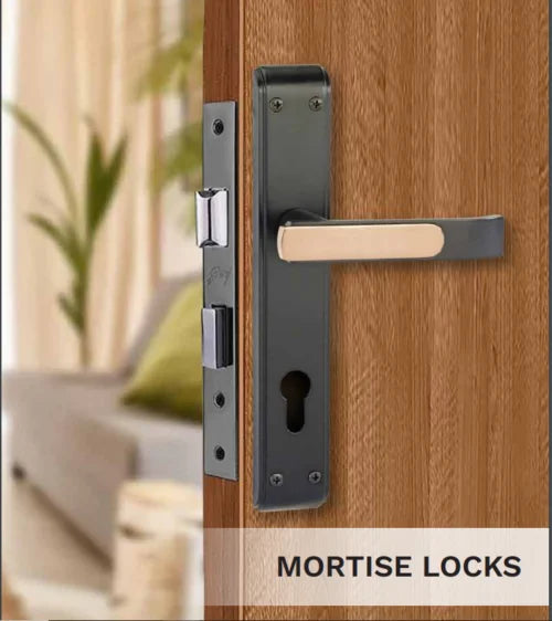 Godrej NEH 06 200 mm Door Handle Set 1CK - Matte Black Rose
