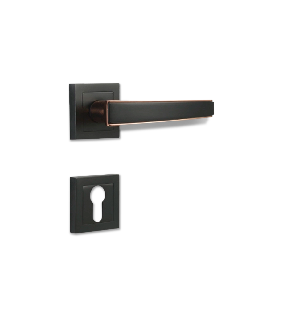 Godrej NEH 06 240 mm Door Handle Set 2C - Matte Black Rose