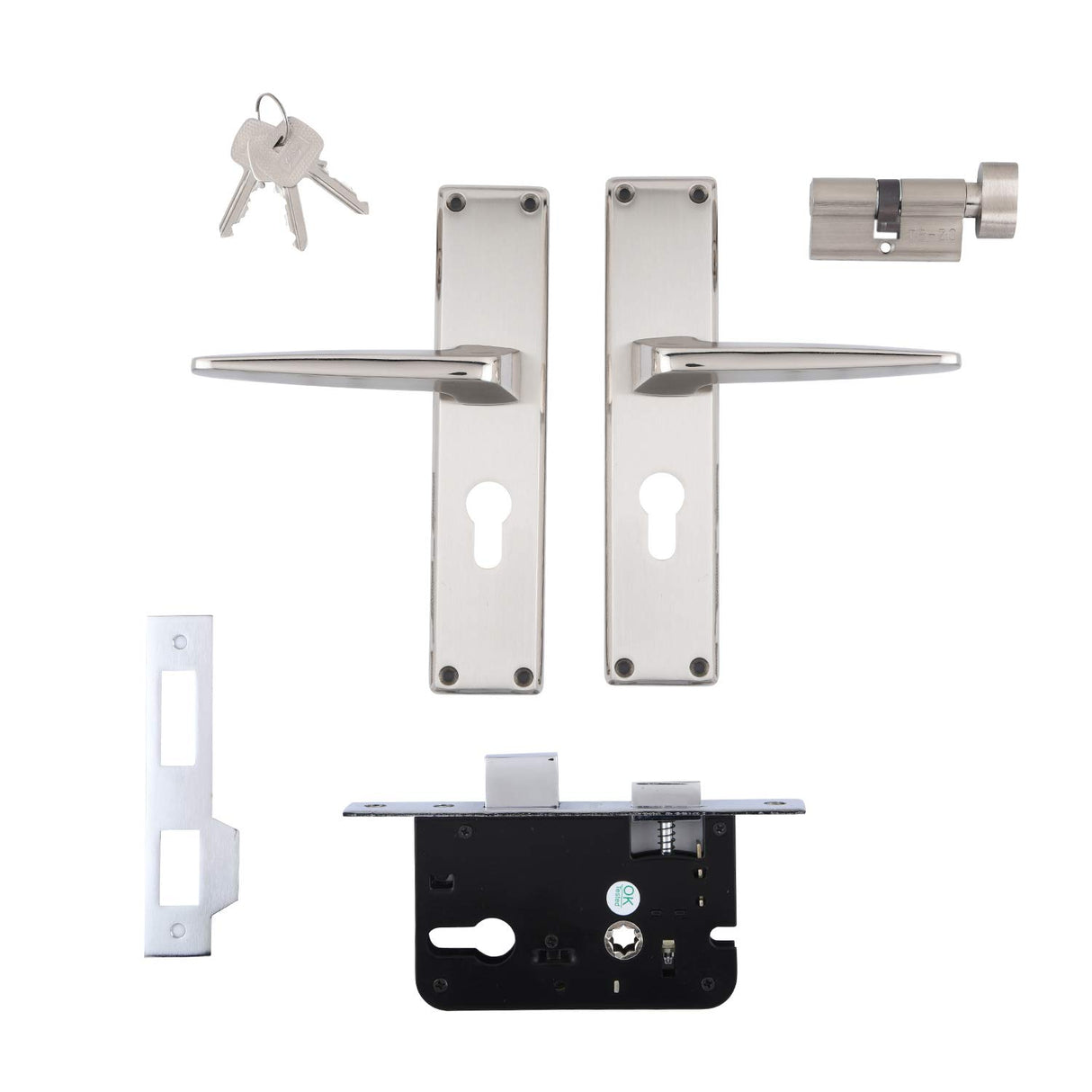 Godrej NEH15 200mm Door Handle Set 1CK - Satin Steel