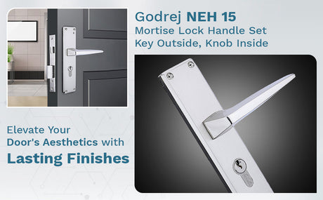 Godrej NEH 15 Door Handle Set 1CK – Satin Steel
