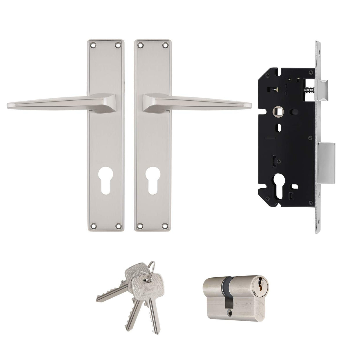 Godrej NEH15 240mm Door Handle Set 2C - Satin Steel